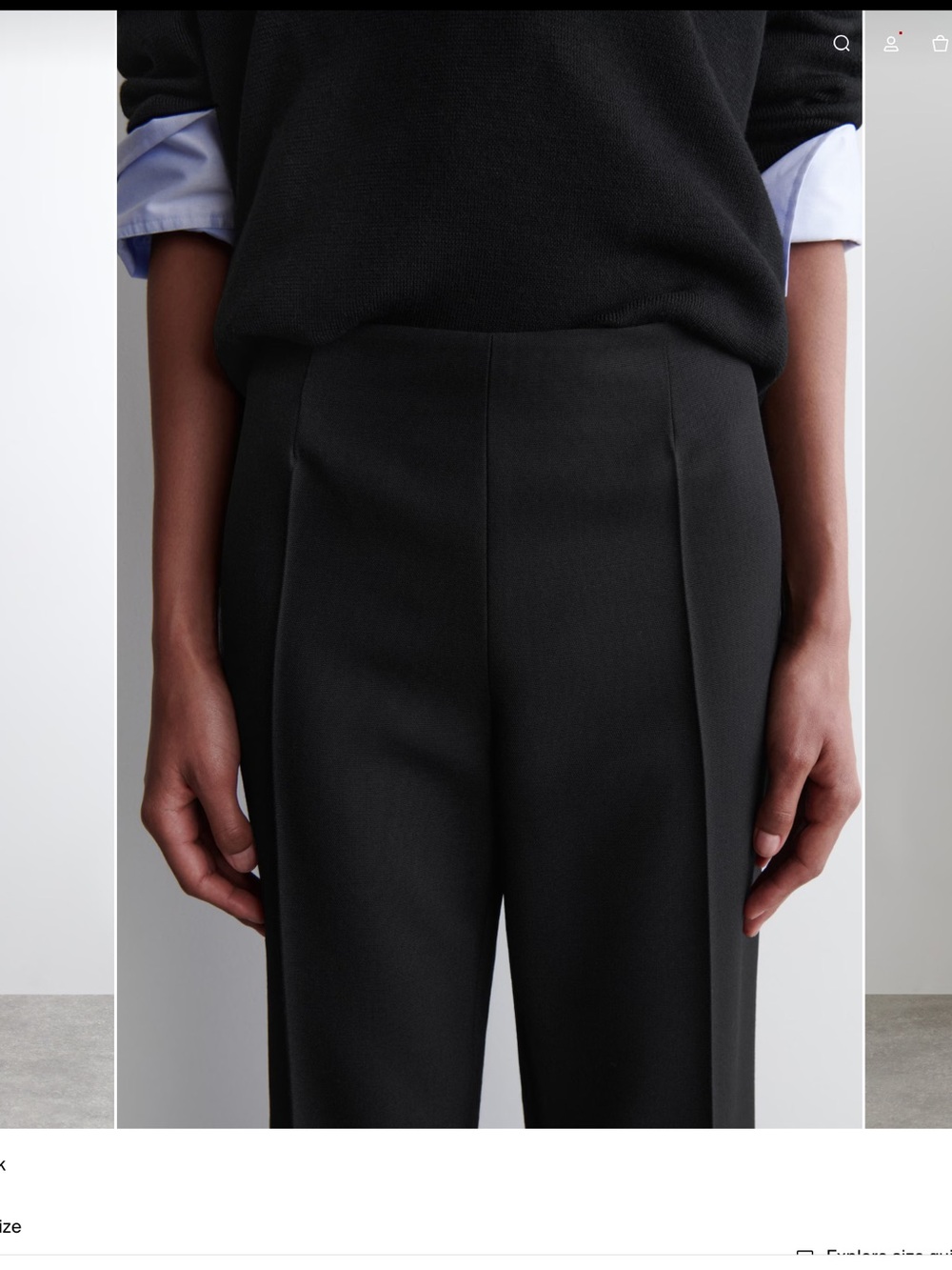 Brand NWT COS Black Tailored wool-blend Pants classic black pant